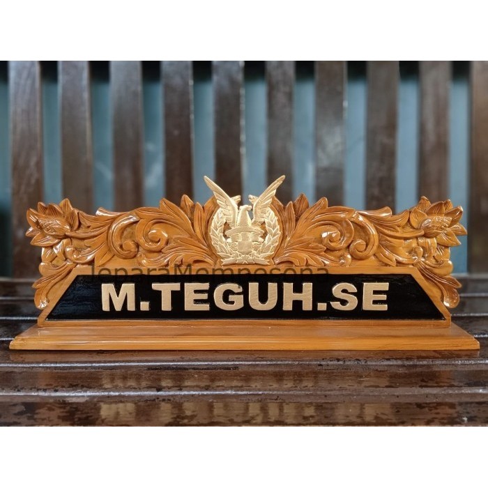 papan nama kayu / PAPAN NAMA MEJA UKIR / PAPAN NAMA TNI / CUSTOM