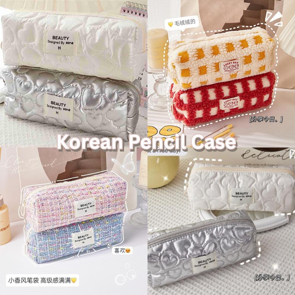 

Kotak Pensil Boneka Bulu KOREAN PENCIL CASE Edition Gwiyeo Pencil Case Stationery Bag Kawaii