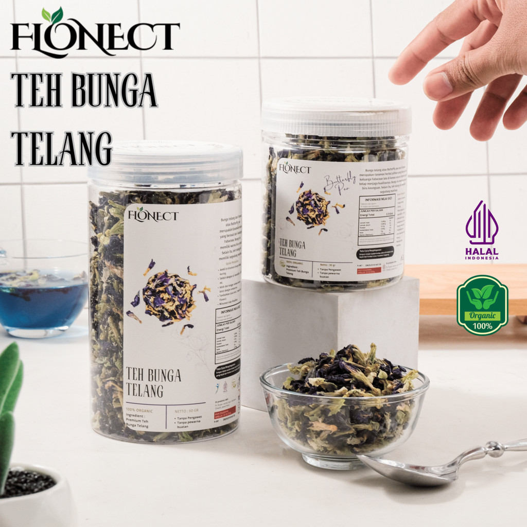 

Teh Bunga Telang Kering Segar Organik 60gr Minuman Bunga Telang Butterfly Pea Organic Blue Pea Kering Herbal Premium by Flonect