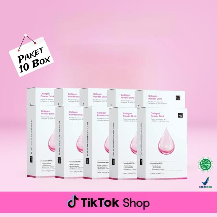 PAKET 10 BOX || BEAUDELAB COLLAGEN DRINK 250gr Untuk Lebih Mencerahkan Tubuh