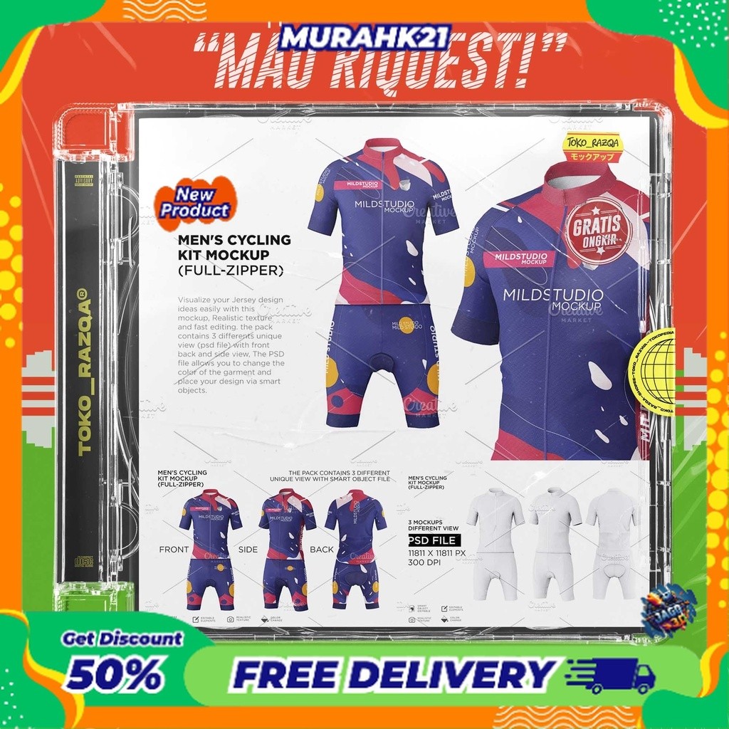 Mens Cyling Jersey Kit Mockup ◖Mockup◗ NEW MOCKUP