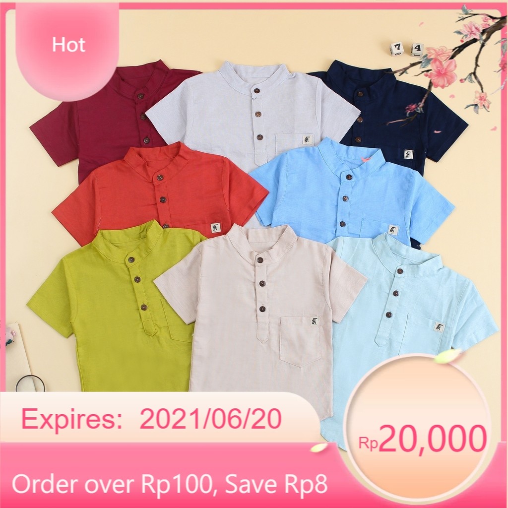 Baju kurta Koko Anak Laki Laki linen rami/kurta anak bahan premium Lucu sekali
