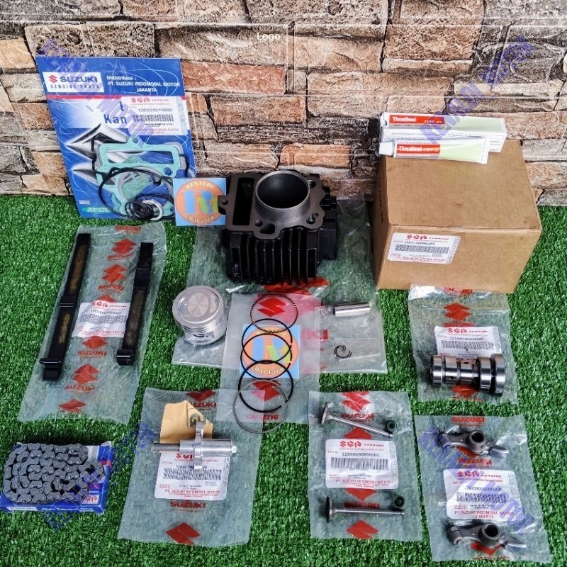 Paketan Blok Seher Isi Piston Kit + Noken As Shogun 110 R Shogun Kebo Shogun 110 R New