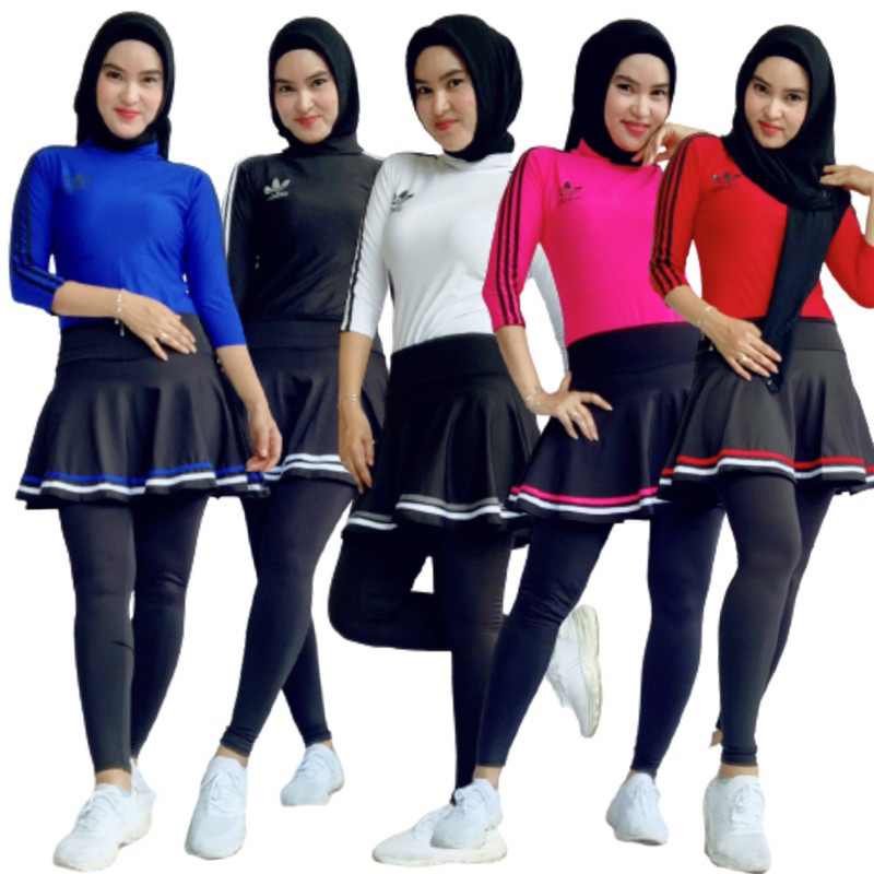 Baju jalan sehat agustusan 17an merah putih termurah / Atasan saja/Legging rok lis/Setelan senam aer