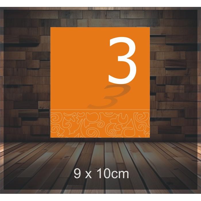 

Sticker Nomer Kamar Oranye Batik 9x10cm