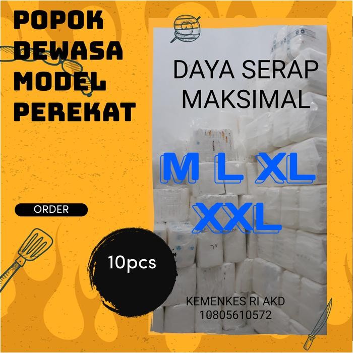 POPOK DEWASA MODEL PEREKAT UK XXL ISI 10Pcs
