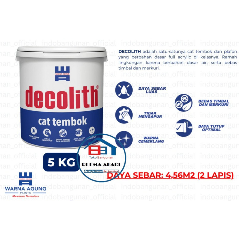 RHEMA Cat Tembok Interior Warna Agung Decolith 5Kg cat tembok kemasan 5kg