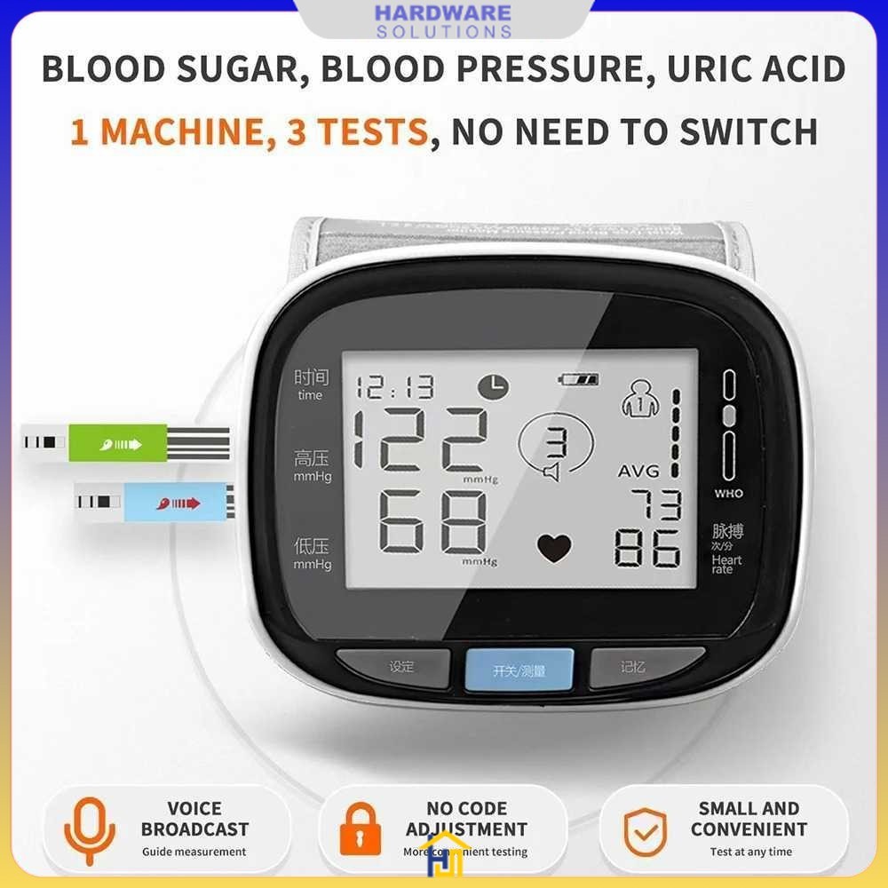 Tensimeter Digital Pengukur Tekanan Darah Gula Darah Asam Urat - LY-31