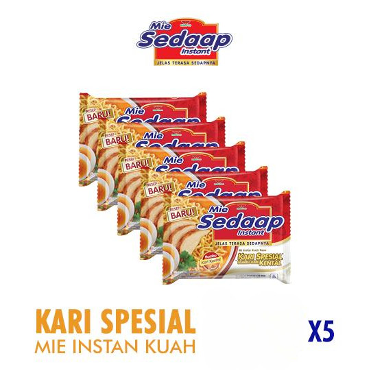 

Sedaap Mie Instan Kari Kental Spesial 5 pcs