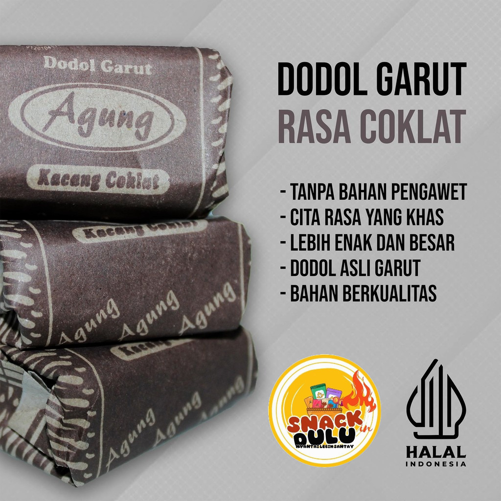 

Dodol Garut Varian Kacang Coklat Dodol Agung makanan khas Garut 1KG - 500GR - 250GR