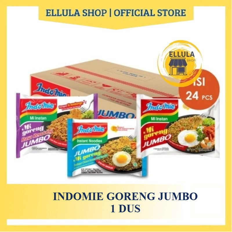

ELLULA Shop - Indomie Jumbo 1dus isi 24pc rasa Goreng/Ayam Panggang/Rendang [DUSAN] BISA DI MIX