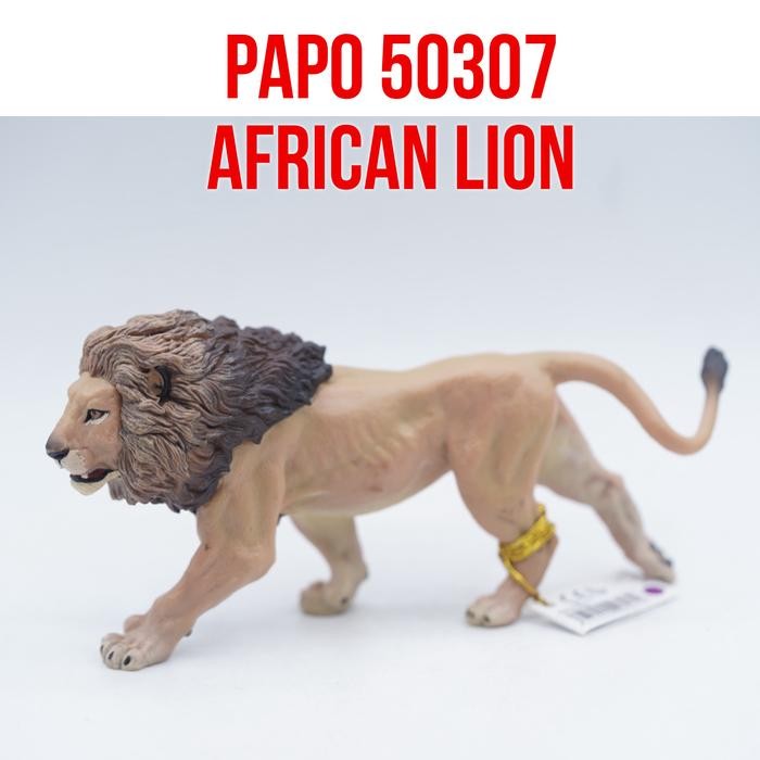 PAPO 50307 African Lion Singa Afrika Jantan Panthera Leo Mainan Figure Binatang Miniature Hewan Anim