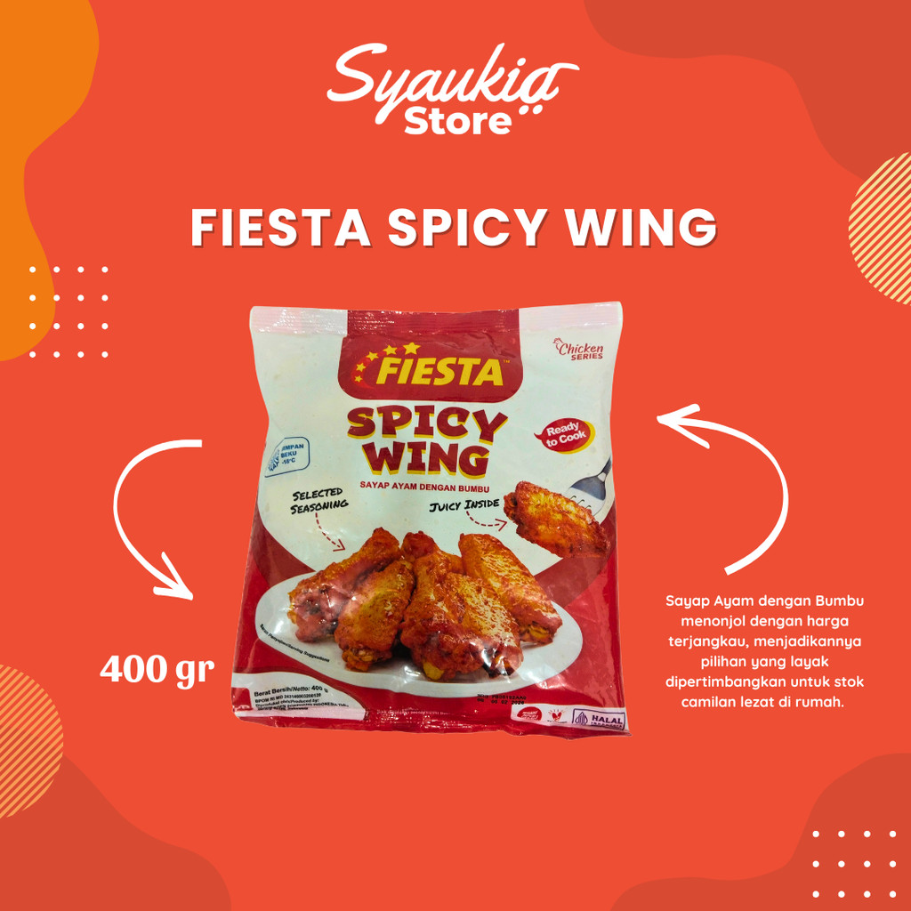

Fiesta Spicy Wing 400 Gr I Sayap Ayam Berbumbu Syaukia Store