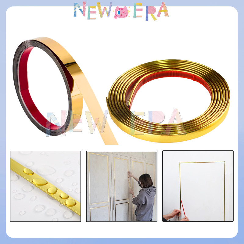 Wall Sticker Panjang 5 Meter / List Plat Strip Mirror / Gold List Plat Strip Hairline