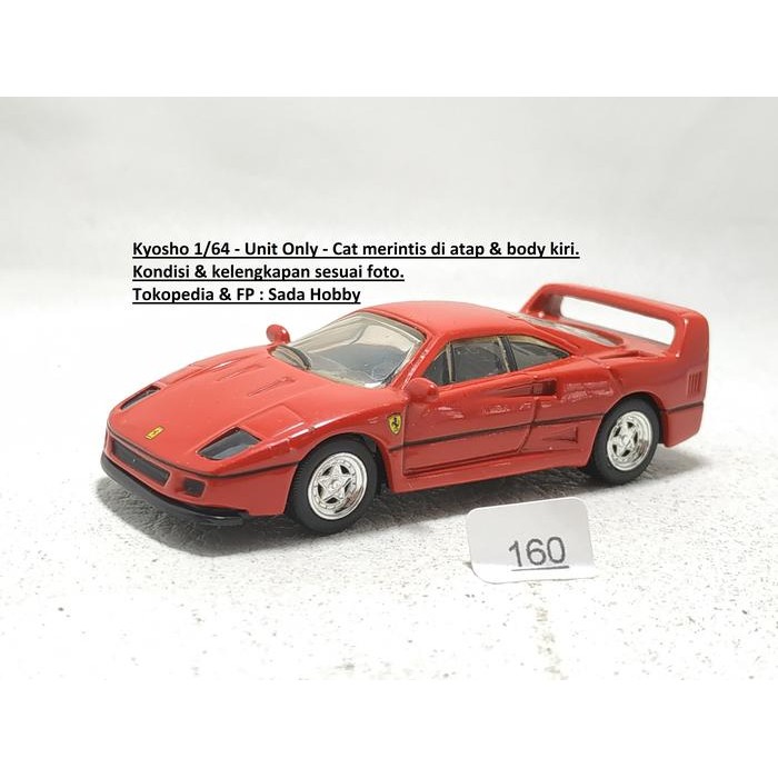 Kyosho First Edition Diecast Skala 1/64 Ferrari F40 Merah Unit Only