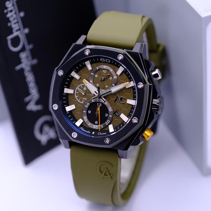 ALEXANDRE CHRISTIE AC 9601 BLACK GREEN RUBBER. ORIGINAL