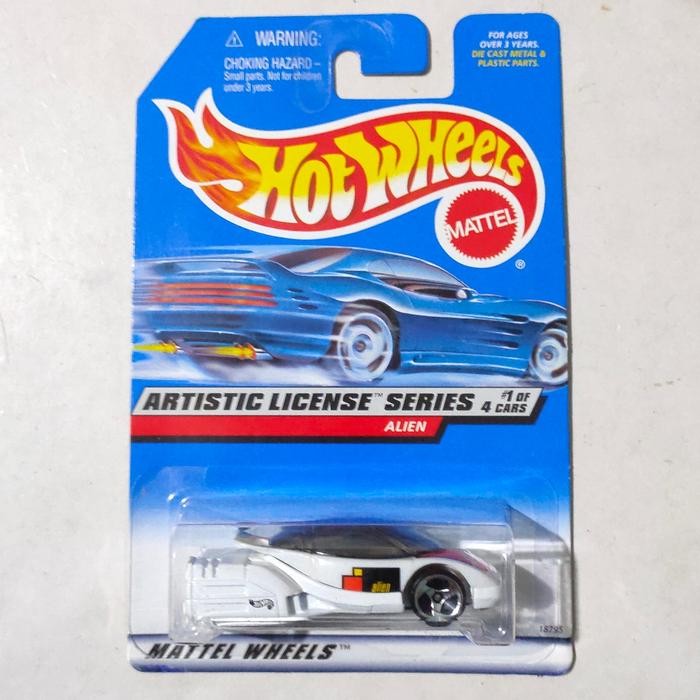 TR99 Hotwheels Hot Wheels Alien putih 1998 Artistic License Base besi