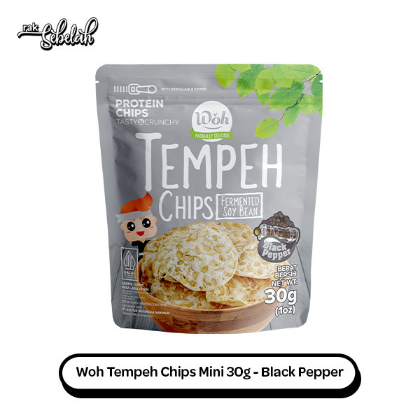 

Woh MINI Tempeh Chips Black Pepper 30gr - Keripik Tempe Gluten Free Less Oil