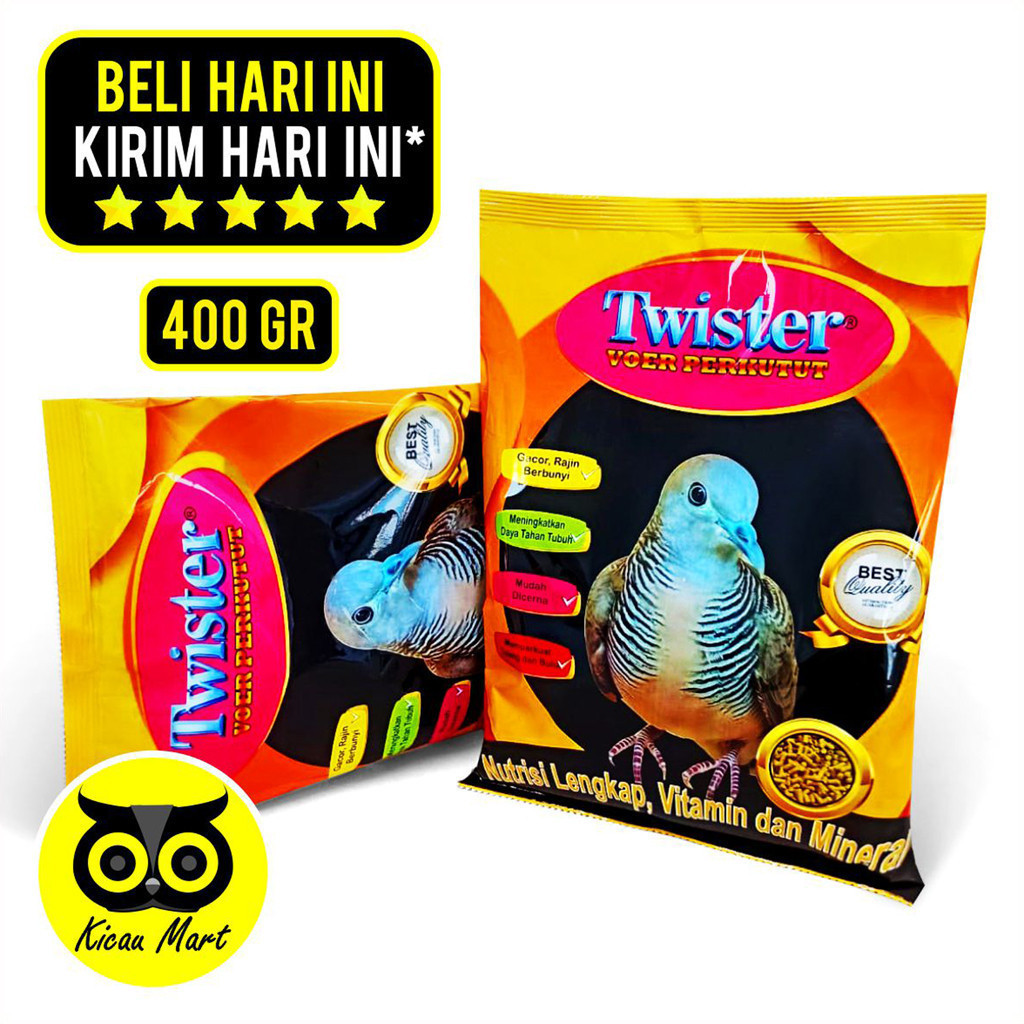 KICAU MART Pakan Burung Twister Voer Perkutut Pakan Makanan Harian Burung Perkutut Derkuku Tekukur P