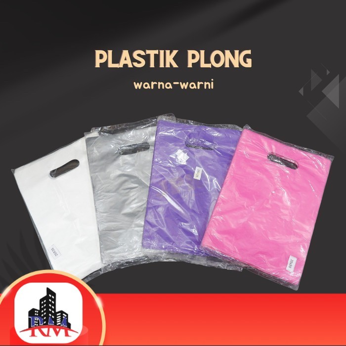 plastik HD plong warna-warni / plastik olshop - 25x35 cm isi 100 pcs - merah happy bag