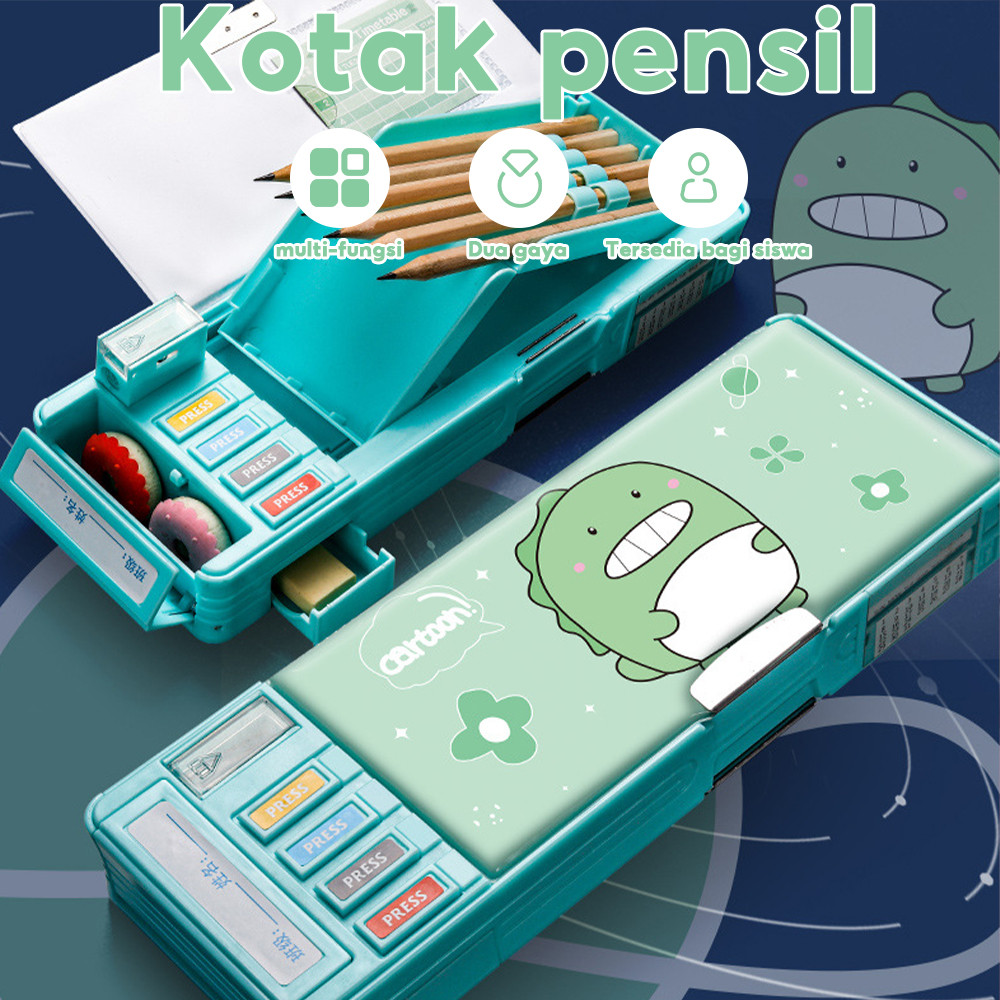 

Aimilo Tempat Pensil Multifungsi Kotak Pensil Anak Lengkap Peruncing Gunting Isolasi Penghapus Penggaris Alat Tulis Sekolah