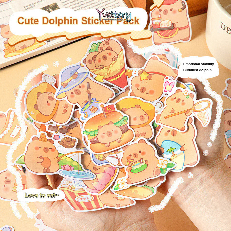 

❤️COD Tas Stiker Kapibara Buku Tempel Siswa Bahan Dekoratif Stiker Telepon Gelas Air Lucu-Yy