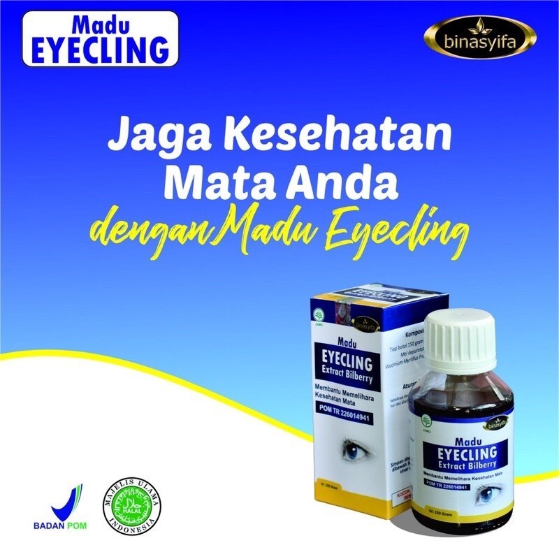 

MADU EYECLING Extract Bilberry Obat Mata Minus Ampuh Madu Kesehatan Mata Katarak Glukoma Madu Mata Binasyifa Herbal