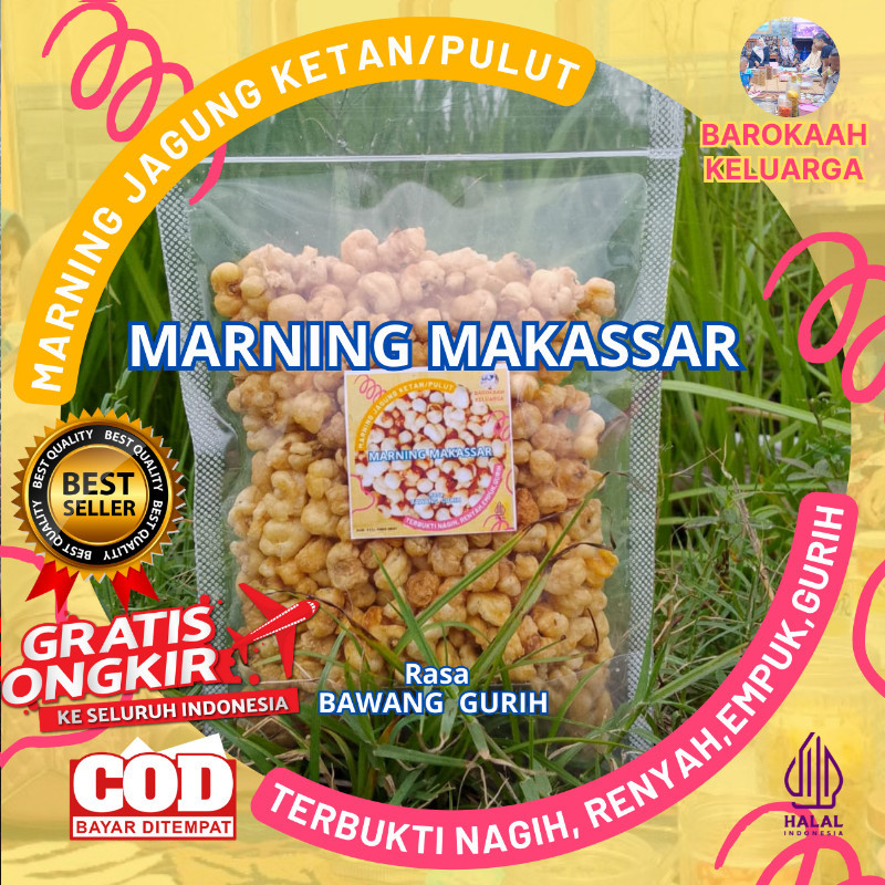 

MAKARONI MARNING JAGUNG/MARNING MILENIAL/ MARNENG SULTAN TERBUKTI EMPUK RENYAH GURIH BAWANG JAGUNG KETAN PULUT 100 GR GURIH BAWANG HARGA TERJANGKAU