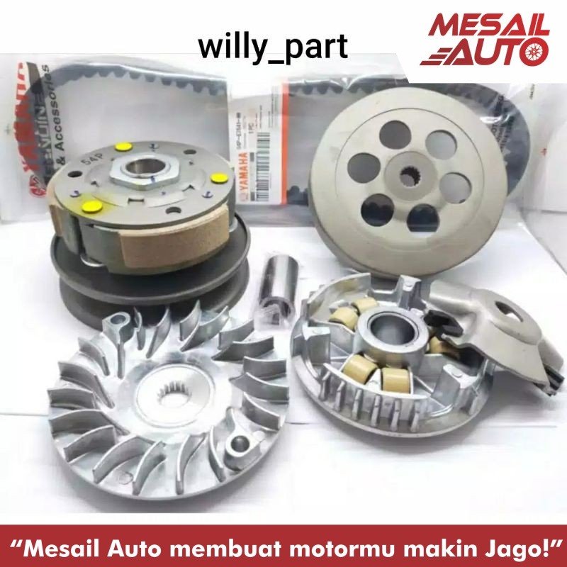 Paket Cvt Lengkap Rumah Roller Assy Set + Pully Assy + Kipas + Vanbelt Mio J Mio soul GT 115 Mio GT 