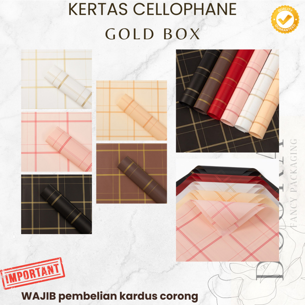 

Kertas Cellophane Buket Bunga Gold Box [ECER]