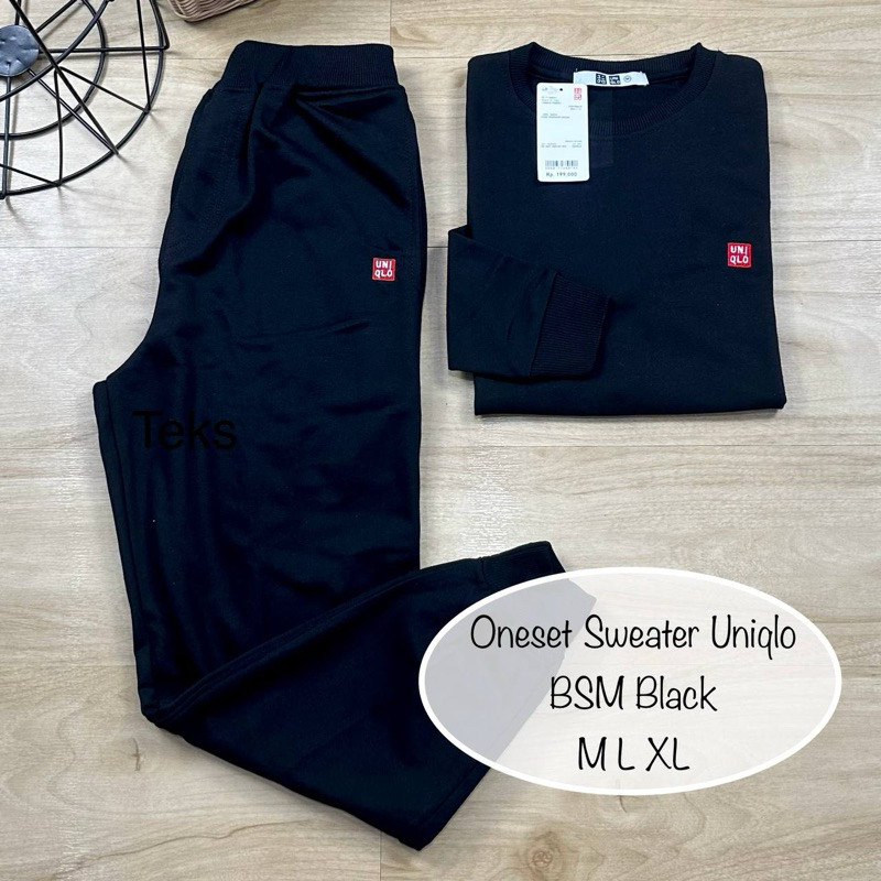 IG66 Oneset Uniqlo Setelan Sweater Uniqloon Wanita Setelan Olahraga Switer Jogger Seragam Senam Olah