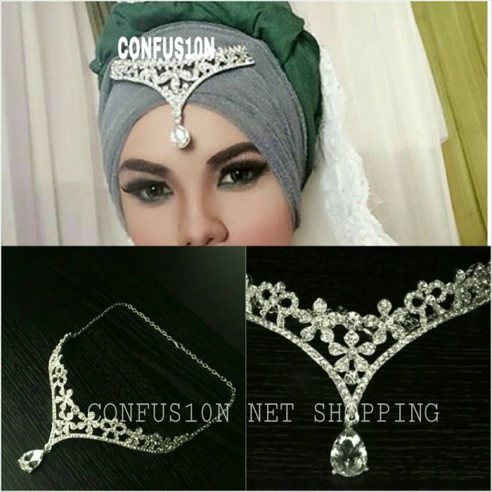 MURAH✨ - Mahkota pengantin hiasan kepala aksesoris hijab - Kuning