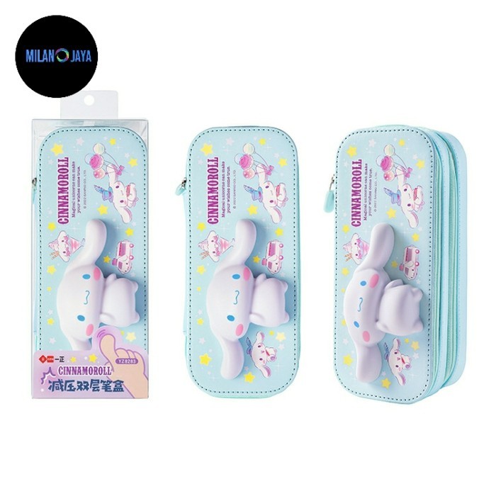 

[New]Best Seller Kotak Pensil Squishy Sanrio Ori Cinnamo Kuromi Case Tempat Alat Tulis - Biru Muda