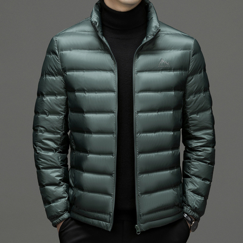 men's down jacket 2023 winter new style Men's high-end stand collar lightweight down jacket white go