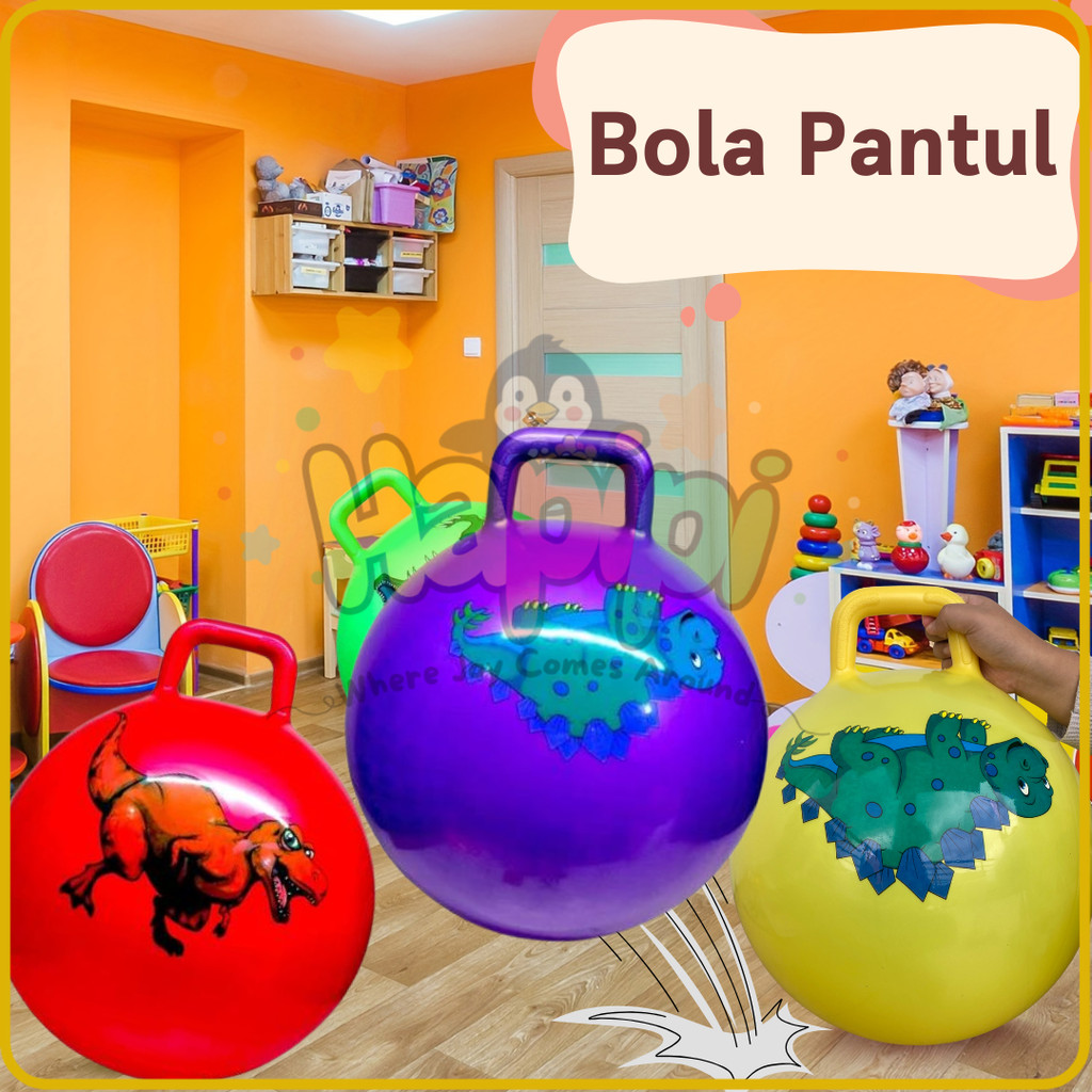Mainan Anak Jumping Ball Bola Gagang Bola Loncat Bulat Hopball Jumping 55Cm Jumping Ball