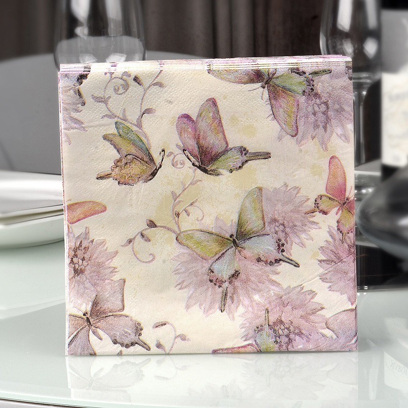 

20Pcs/Bag Napkins Paper Butterfly Decoupage Napkin Paper Tissue for Xmas Wedding Decor Party Table Supplies