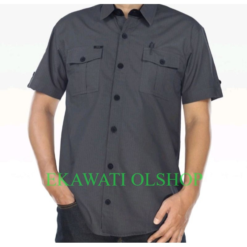 Kemeja Kerja  lengan pendek kemeja lapangan pria baju Outdoor