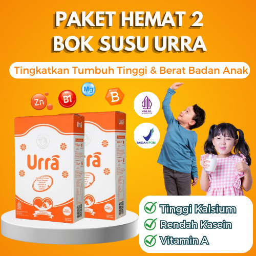 

TERBAIK URRA Susu Kambing Saneen Untuk Penambah Berat Badan & Tinggi Badan Anak - 2 Box