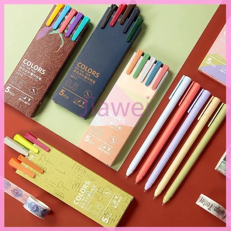 

5 PCS set pen gel morandy/Pena gel warna/pena gel warna macaron