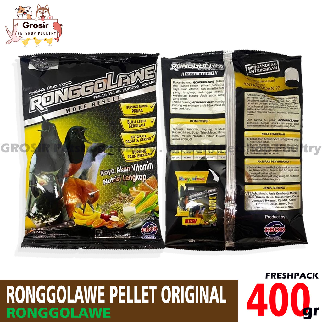 PAKAN MAKANAN HARIAN BURUNG RONGGOLAWE EBOD JAYA PELLET ORIGINAL MURAI KACER PLECI CIBLEK VOER