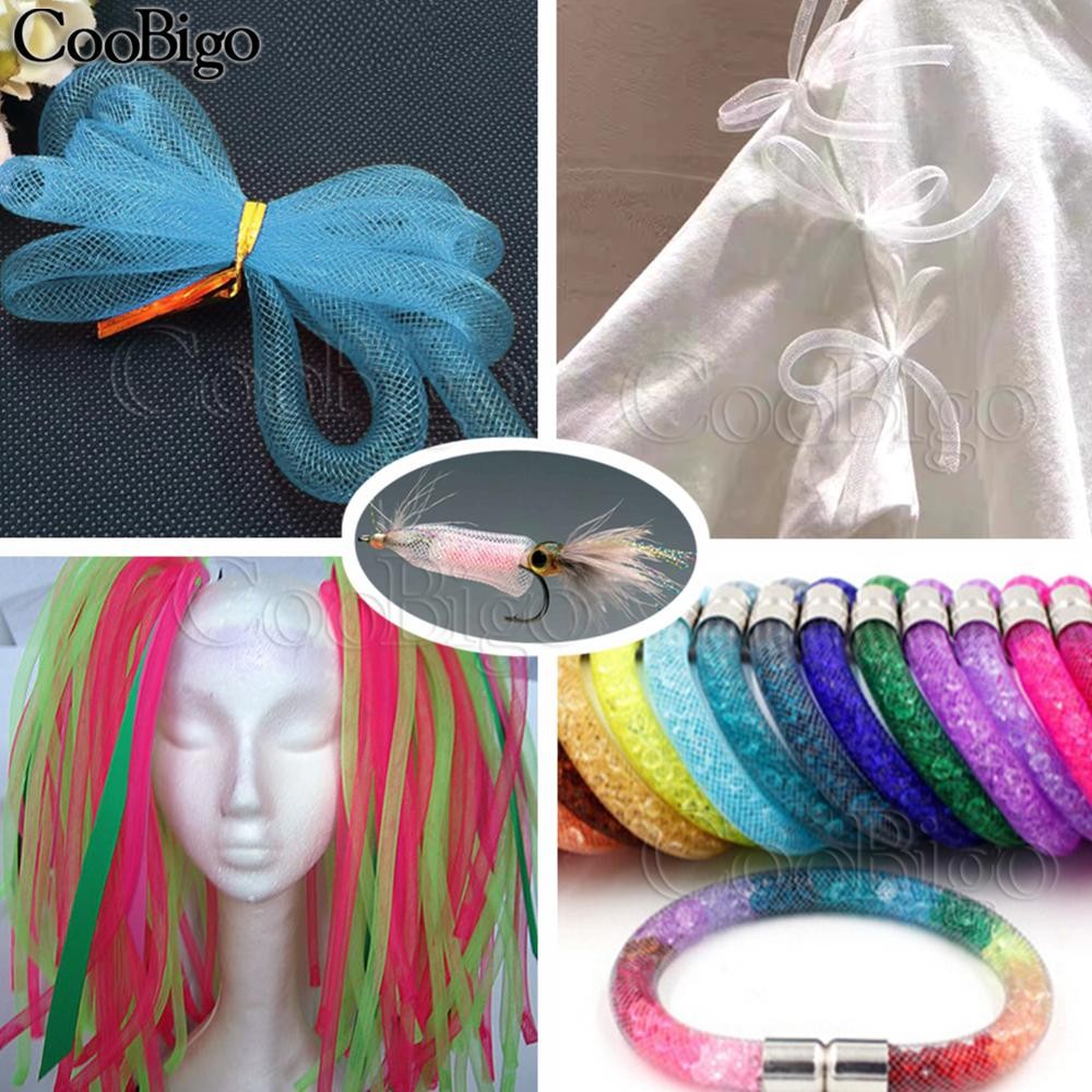 

Mesh Tubular Crinoline Tube Crin Horsehair Braid Tubing Cord Fabric Jewelry Making Metallic Cyberlox Decor DIY Craft Supply 8mm
