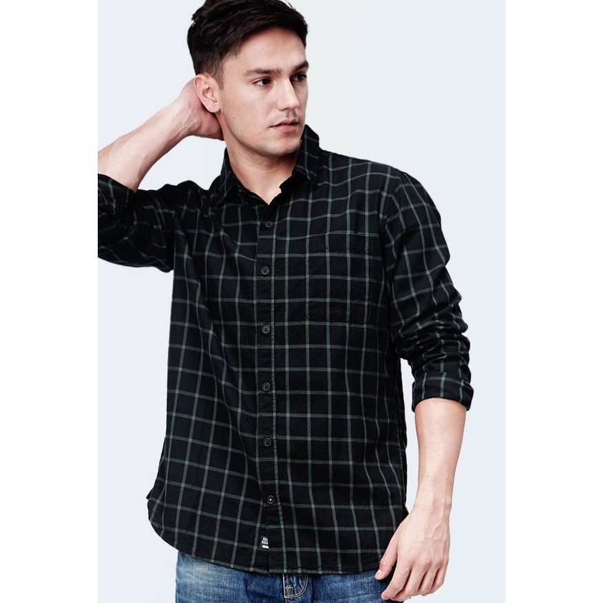 Bombboogie Kemeja Pria Dagger Black Green 24830B5BN