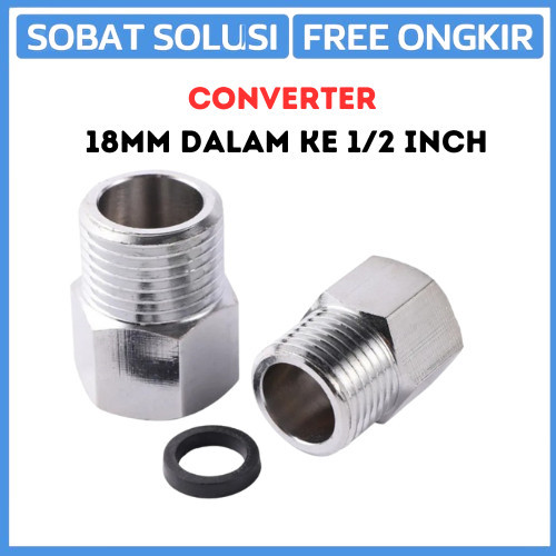 NEPEL POMPA KE PIPA CONVERTER KONEKTOR 18MM DRAT DALAM KE 1/2 INCH POMPA DC 12V PIPA PVC