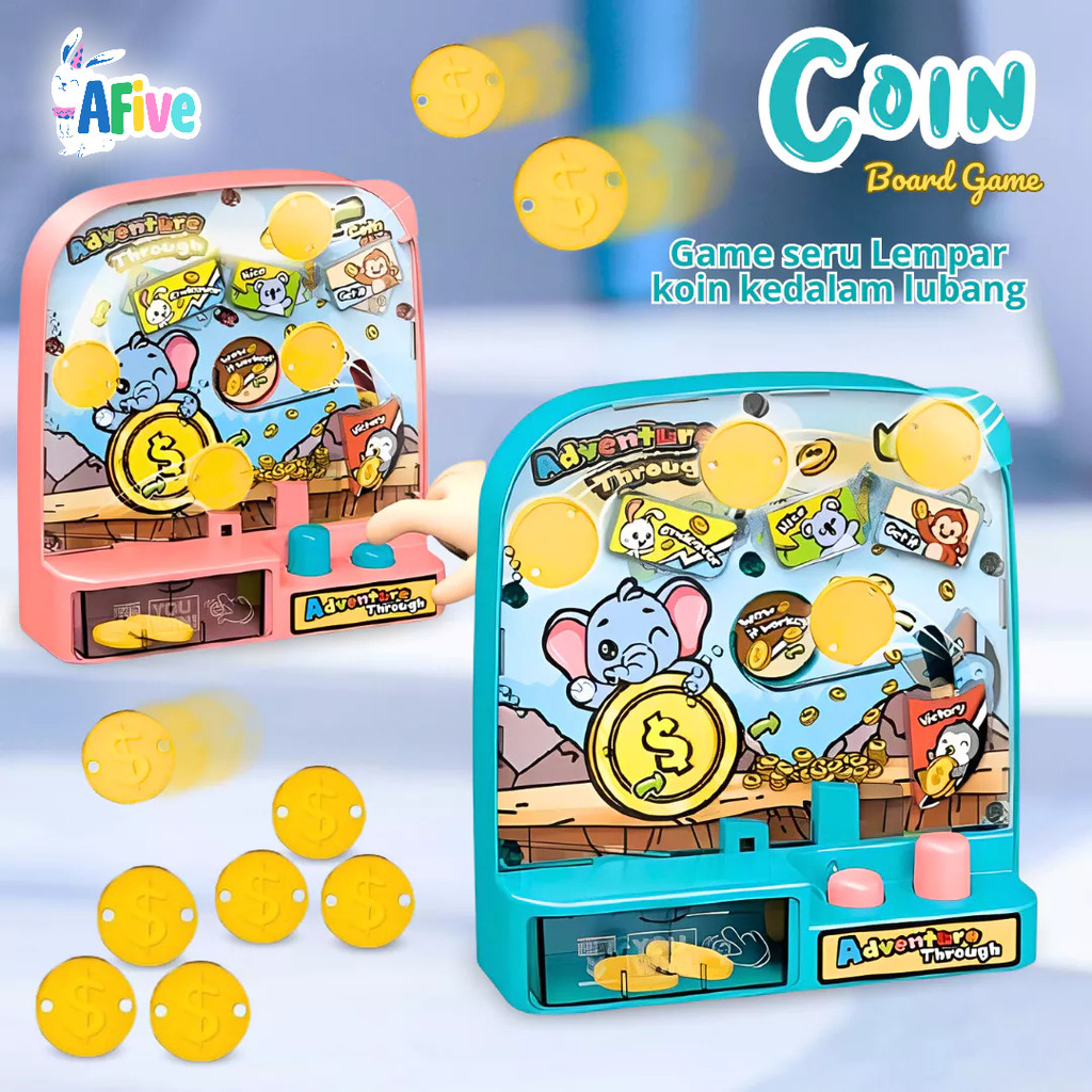 [AFive] Interaktif Alat Mesin Koin Mainan Anak Laki Laki Edukasi Board Game Kado Ulang Tahun