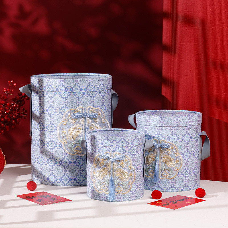 

Box Tabung Hampers Biru Imlek Tas Jinjing Packaging Hampers Souvenir Gift Chinese New Year