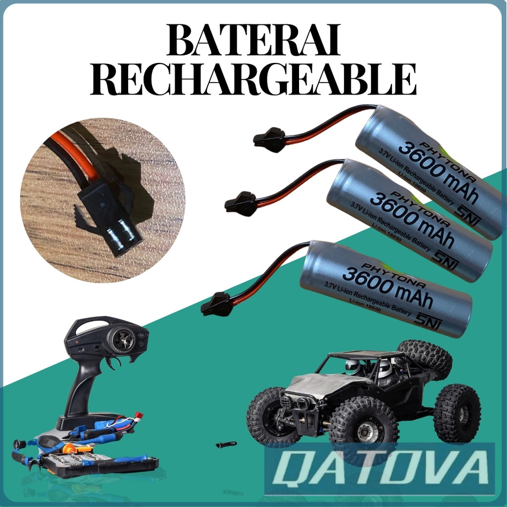 Phytona Baterai Cas 18650 Rechargeable Battery Lithium 3.7Volt Li-Ion 3600Mah Baterai Remote Control