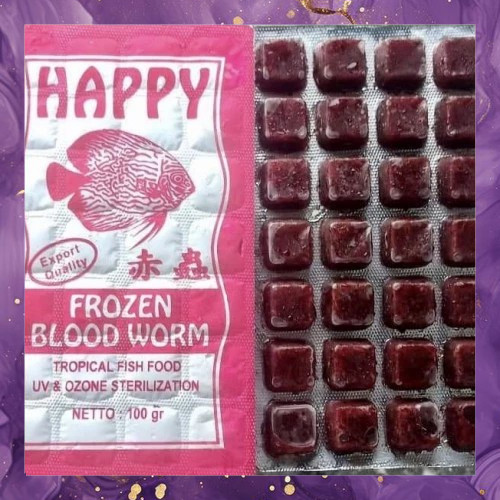 (SBA) Cacing Beku Kapsul Bloodworm Frozen Cacing Darah Trey Kotak Makanan Cupang Ikan Hias FH52FRAL