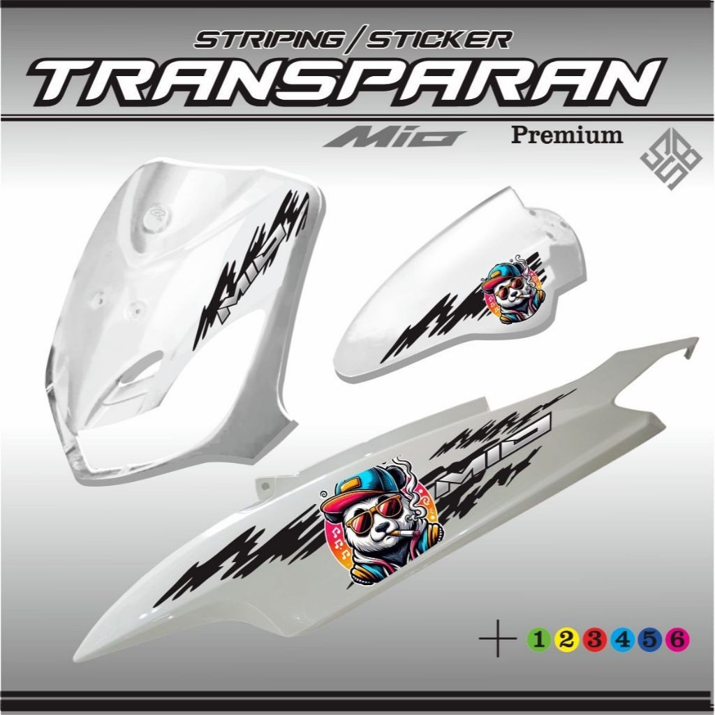 LIS STIKER MOTOR STRIPING MIO SMILE MIO OLD TRANSPARAN MOTIF PANDA