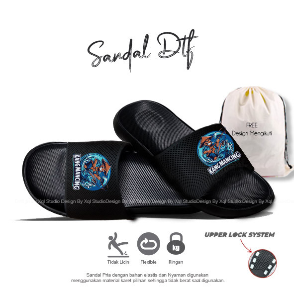 LQY Sandal Karet Pria Wanita Hitam Full Putih Slippers Polos Sandal Slop Pria Tahan air
