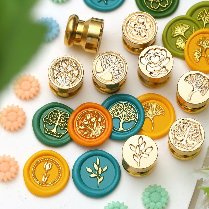 

Plant Wax Seal Stamp Brass Head 15mm For DIY Sealling Wax Stamp Envelope Wedding Invitation Gift Wrap Scrapbooking Decorative
